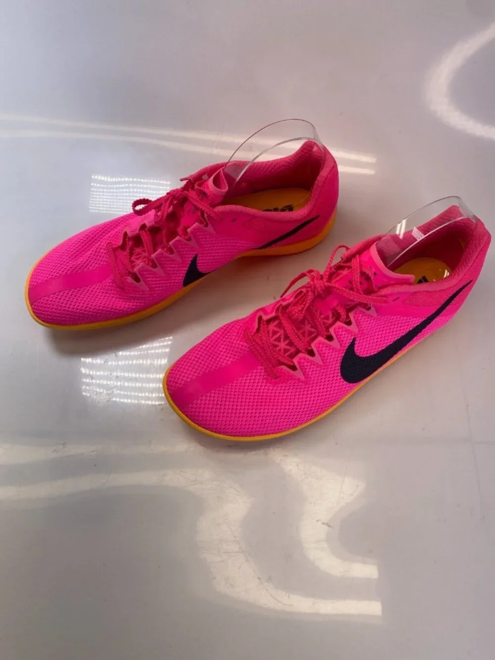 Nike Zoom Rival Track & Field Distance Hyper Pink With Spikes Cleats mens Sz 12